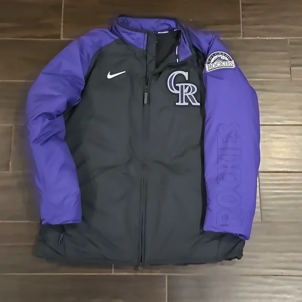 Nike MLB Colorado Rockies Official Dugout Baseball Jacket Size L - Picture 3 of 12